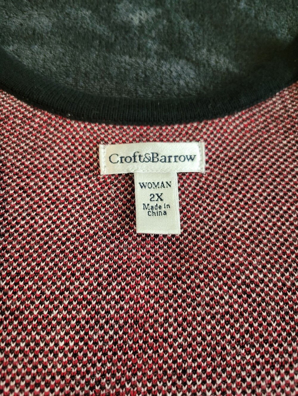 Croft & Barrow Black And Red Plaid Cardigan 2X - Picture 2 of 3